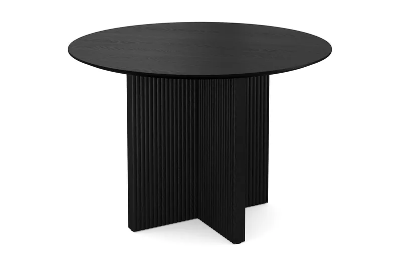 Edda Runt Matbord 110cm Fanér - Svart - Products - Möbler - Bord & matgrupp - Matbord & köksbord