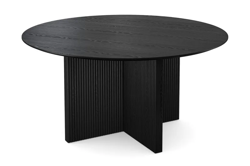 Edda Runt Matbord 150cm Fanér - Svart - Products - Möbler - Bord & matgrupp - Matbord & köksbord
