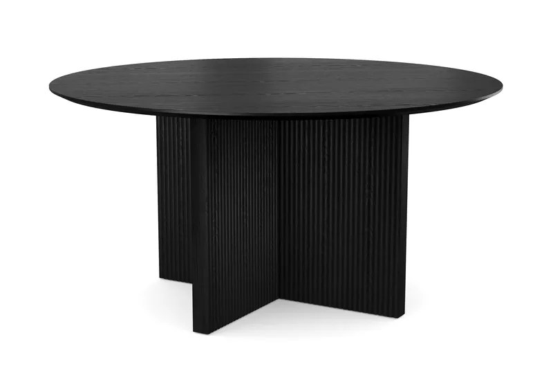 Edda Runt Matbord 150cm Fanér, Svart