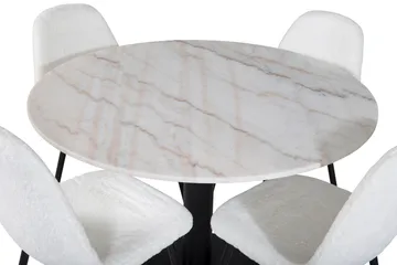 Estelle Matgrupp 106 cm Rund med 4 Polar stolar - Svart - Products - Möbler - Bord & matgrupp - Matgrupp