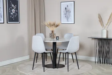 Estelle Matgrupp 106 cm Rund med 4 Polar stolar - Svart - Products - Möbler - Bord & matgrupp - Matgrupp