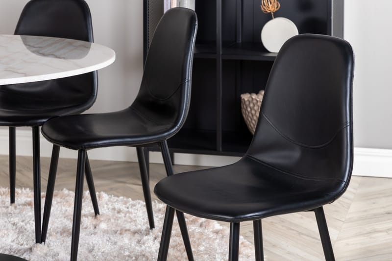 Estelle Matgrupp 106 cm Rund med 6 Polar stolar - Svart - Products - Möbler - Bord & matgrupp - Matgrupp