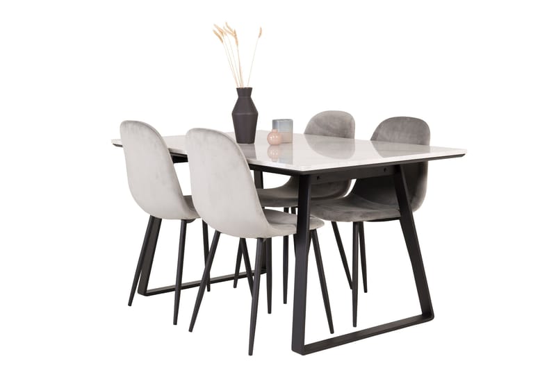Estelle Matgrupp 140 cm Rektangulär med 4 Polar stolar - Svart - Products - Möbler - Bord & matgrupp - Matgrupp