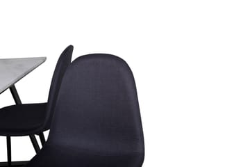 Estelle Matgrupp 140 cm Rektangulär med 4 Polar stolar - Svart - Products - Möbler - Bord & matgrupp - Matgrupp