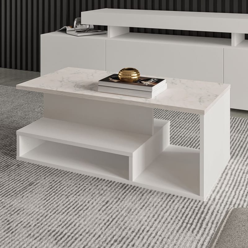 Fenlo Soffbord 90x35x44,8 cm - Vit marmor - Products - Möbler - Bord & matgrupp - Soffbord