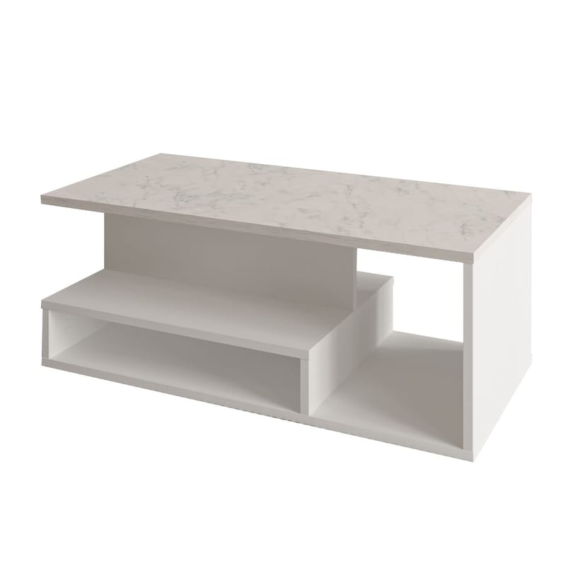 Fenlo Soffbord 90x35x44,8 cm, Vit marmor