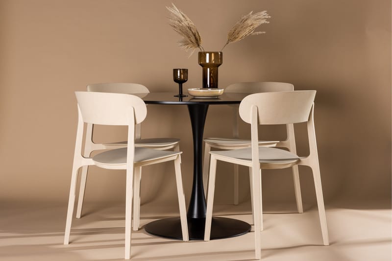 Glade Matgrupp 100 cm Rund med 4 Åstol stolar - Beige - Products - Möbler - Bord & matgrupp - Matgrupp