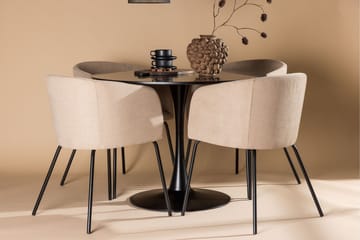 Glade Matgrupp 100 cm Rund med 4 Berit stolar - Beige - Products - Möbler - Bord & matgrupp - Matgrupp