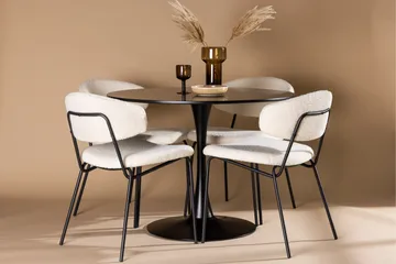 Glade Matgrupp 100 cm Rund med 4 Chico Stolar - Svart - Products - Möbler - Bord & matgrupp - Matgrupp