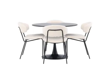 Glade Matgrupp 100 cm Rund med 4 Chico Stolar - Svart - Products - Möbler - Bord & matgrupp - Matgrupp