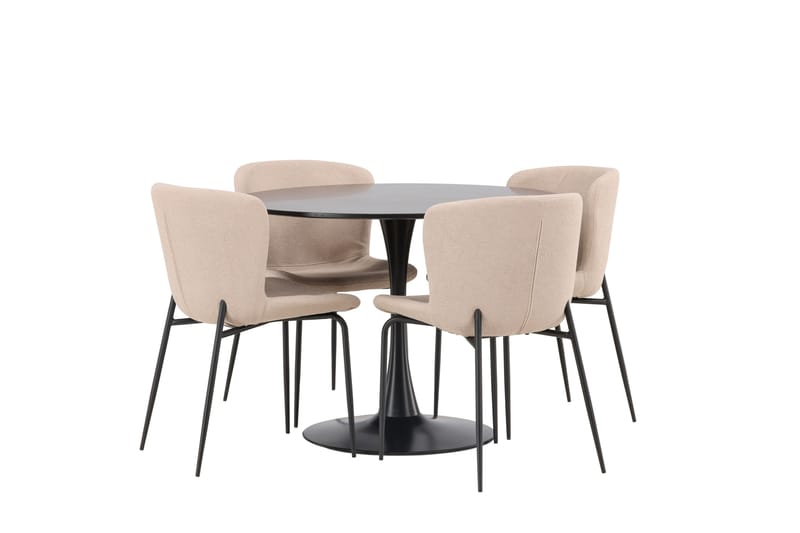 Glade Matgrupp 100 cm Rund med 4 Modesto stolar - Beige - Products - Möbler - Bord & matgrupp - Matgrupp