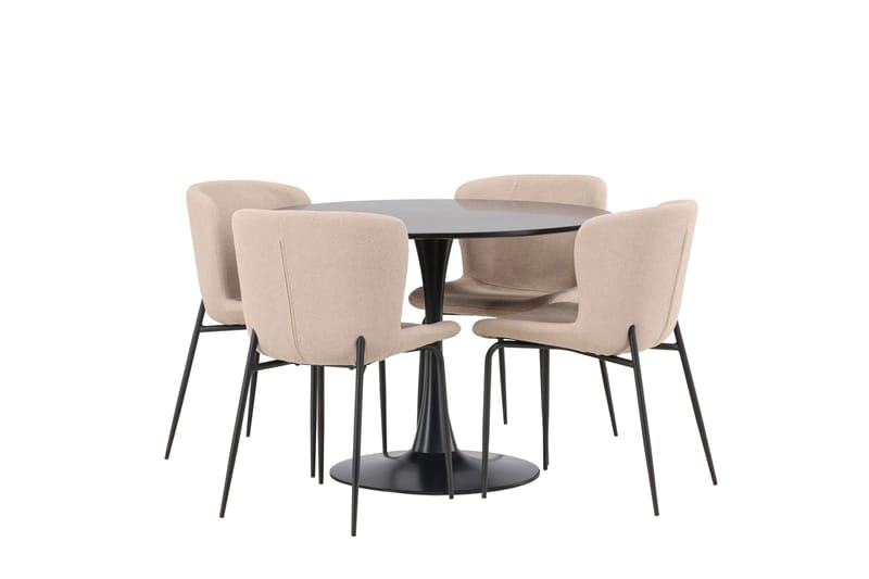 Glade Matgrupp 100 cm Rund med 4 Modesto stolar - Beige - Products - Möbler - Bord & matgrupp - Matgrupp