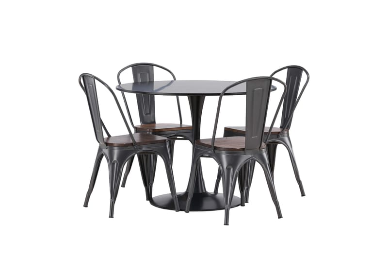 Glade Matgrupp 100 cm Rund med 4 Tempe stolar - Mörkgrå - Products - Möbler - Bord & matgrupp - Matgrupp