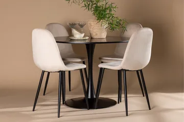Glade Matgrupp 100 cm Rund med 4 Polar stolar - Beige - Products - Möbler - Bord & matgrupp - Matgrupp