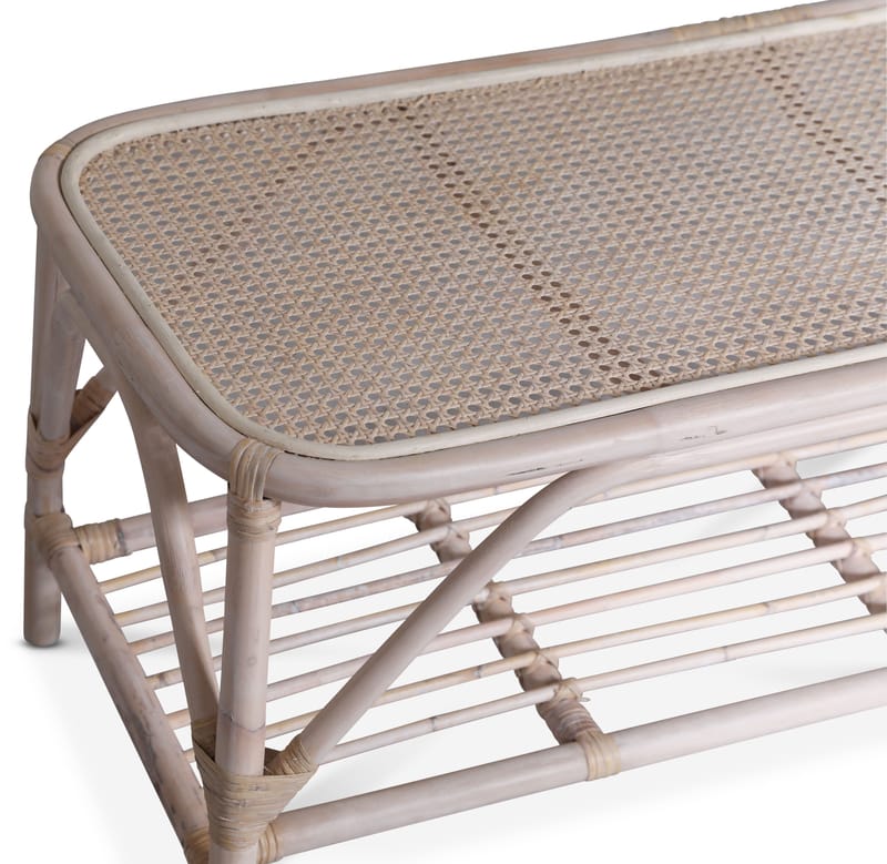 Glory Webbing soffbord i rotting 110 x 50 cm - Whitewash - Whitewash - Products - Möbler - Bord & matgrupp - Soffbord