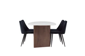 Grönvik Matgrupp 180 cm Oval med 4 Night Stolar - Mocca - Products - Möbler - Bord & matgrupp - Matgrupp