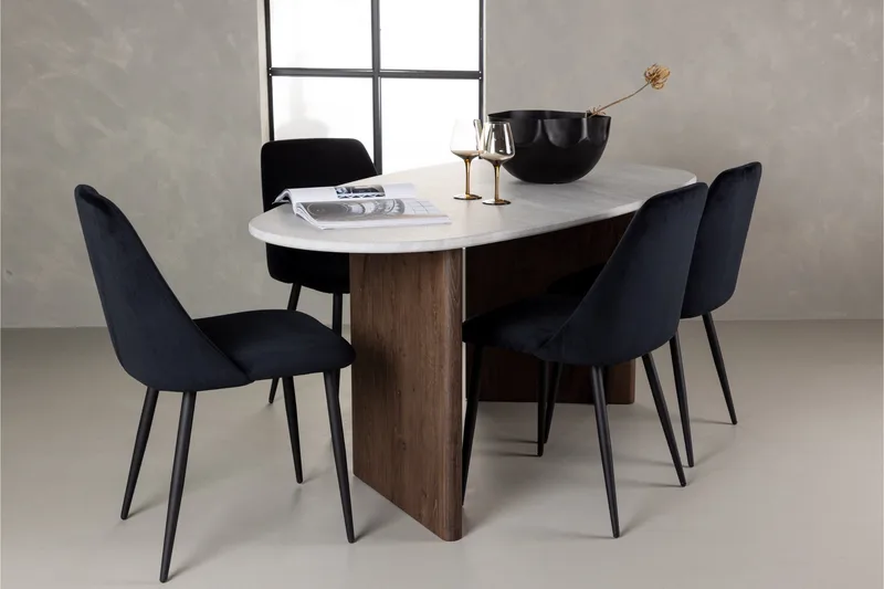 Grönvik Matgrupp 180 cm Oval med 4 Night Stolar - Mocca - Products - Möbler - Bord & matgrupp - Matgrupp