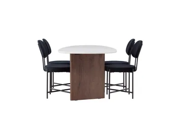 Grönvik Matgrupp 180 cm Oval med 4 Stella Stolar - Mocca - Products - Möbler - Bord & matgrupp - Matgrupp