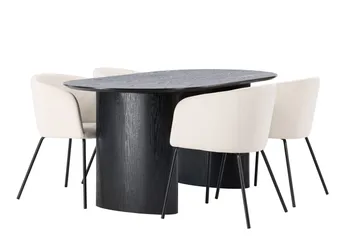 Isolde Matgrupp 180 cm Oval med 4 Berit stolar - Beige - Products - Möbler - Bord & matgrupp - Matgrupp