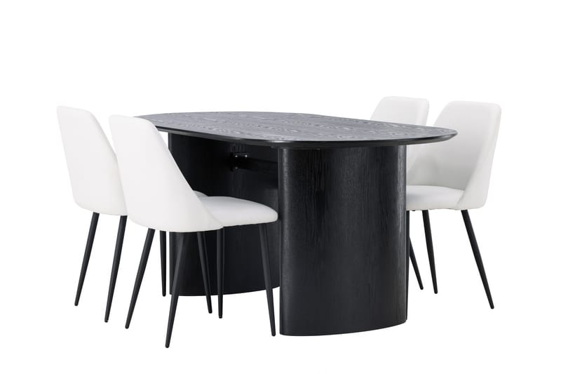 Isolde Matgrupp 180 cm Oval med 4 Night stolar - Svart - Products - Möbler - Bord & matgrupp - Matgrupp