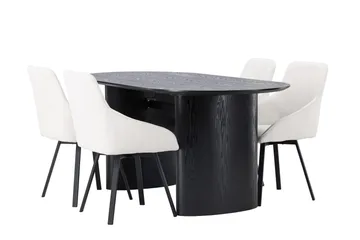 Isolde Matgrupp 180 cm Oval med 4 Rosie stolar - Beige - Products - Möbler - Bord & matgrupp - Matgrupp
