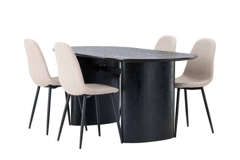 Isolde Matgrupp 180 cm Oval med 4 Polar stolar - Beige - Products - Möbler - Bord & matgrupp - Matgrupp