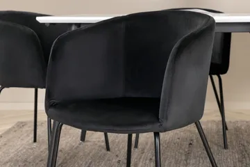 Jimmy Matgrupp 195 cm Rektangulär med 6 Berit stolar - Svart - Products - Möbler - Bord & matgrupp - Matgrupp