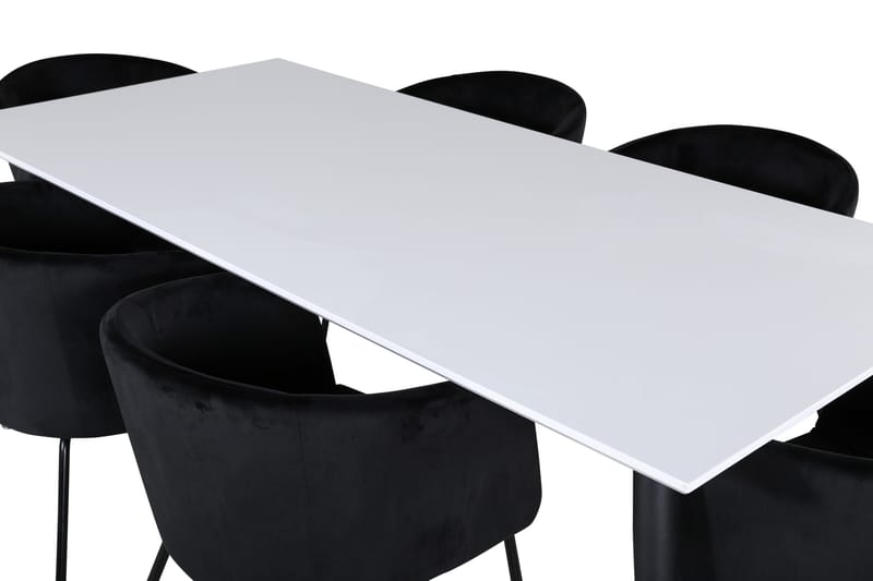 Jimmy Matgrupp 195 cm Rektangulär med 6 Berit stolar - Svart - Products - Möbler - Bord & matgrupp - Matgrupp