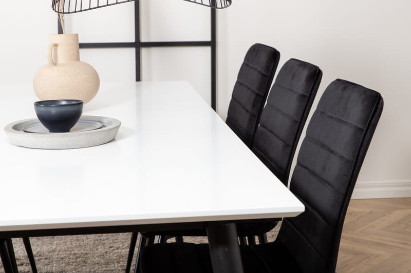 Jimmy Matgrupp 195 cm Rektangulär med 6 Windu Lyx stolar - Svart - Products - Möbler - Bord & matgrupp - Matgrupp