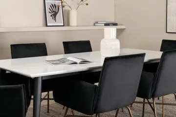 Jimmy Matgrupp 195 cm Rektangulär med 6 Petra stolar - Svart - Products - Möbler - Bord & matgrupp - Matgrupp