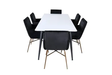 Jimmy Matgrupp 195 cm Rektangulär med 6 Petra stolar - Svart - Products - Möbler - Bord & matgrupp - Matgrupp