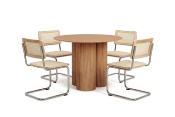 Juno Matgrupp runt 110 cm Ek med 4 Build Matstolar - Ek - Products - Möbler - Bord & matgrupp - Matgrupp