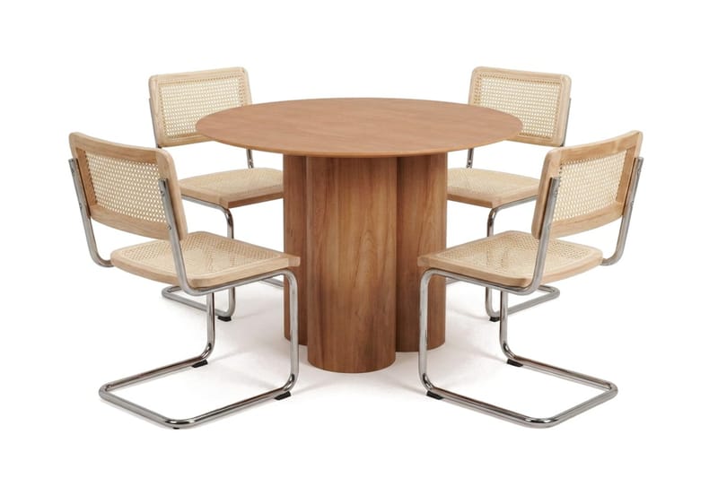 Juno Matgrupp runt 110 cm Ek med 4 Build Matstolar - Ek - Products - Möbler - Bord & matgrupp - Matgrupp