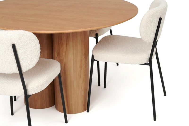 Juno Matgrupp runt 110 cm Ek med 4 Gemmiano Matstolar - Ek - Products - Möbler - Bord & matgrupp - Matgrupp