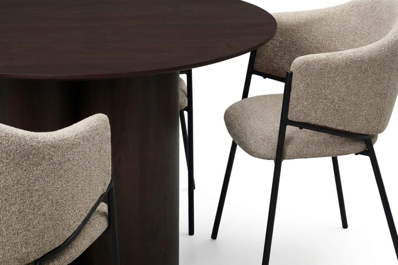 Juno Matgrupp runt 110 cm Rökt Ek med 4 Filip Matstolar - Rökt ek - Products - Möbler - Bord & matgrupp - Matgrupp