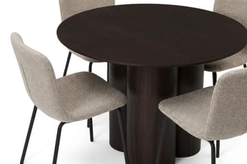 Juno Matgrupp runt 110 cm Rökt Ek med 4 Katy Matstolar - Rökt ek - Products - Möbler - Bord & matgrupp - Matgrupp