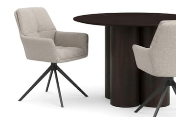 Juno Matgrupp runt 110 cm Rökt Ek med 4 Torsby Matstolar - Rökt ek - Products - Möbler - Bord & matgrupp - Matgrupp
