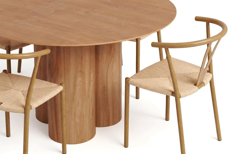 Juno Matgrupp runt 130 cm Ek med 6 Elysia Matstolar - Products - Möbler - Bord & matgrupp - Matgrupp