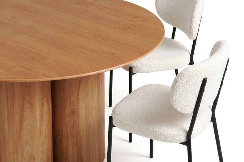 Juno Matgrupp runt 130 cm Ek med 6 Gemmiano Matstolar - Ek - Products - Möbler - Bord & matgrupp - Matgrupp