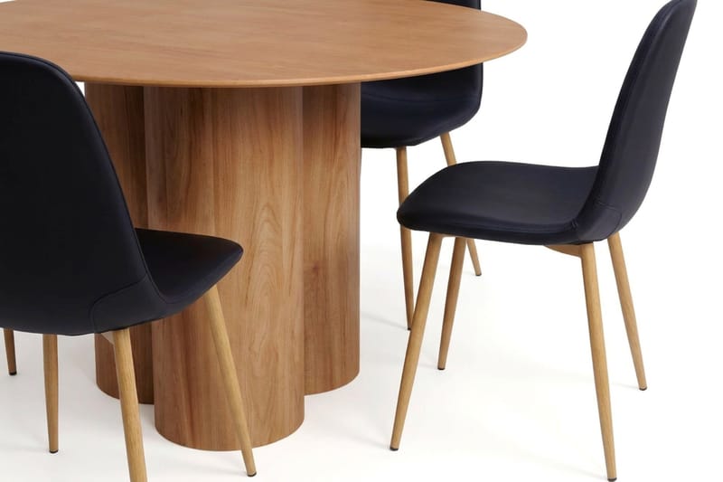 Juno Matgrupp runt 130 cm Ek med 6 Nibe Matstolar - Ek - Products - Möbler - Bord & matgrupp - Matgrupp