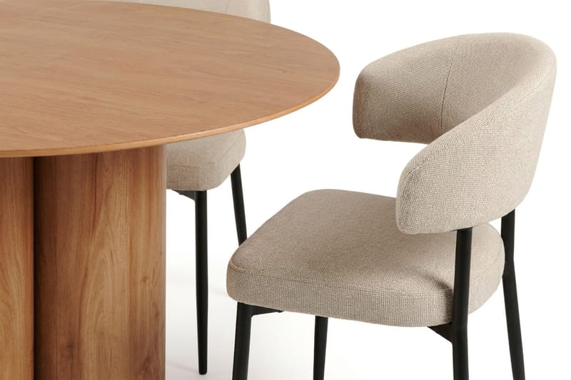 Juno Matgrupp runt 130 cm Ek med 6 Sawako Matstolar - Ek - Products - Möbler - Bord & matgrupp - Matgrupp