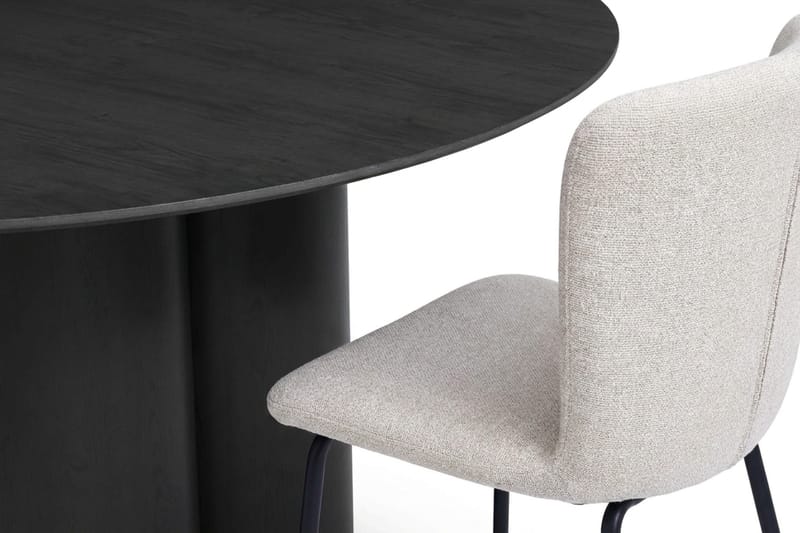 Juno Matgrupp runt 130 cm Svart med 6 Katy Matstolar - Svart - Products - Möbler - Bord & matgrupp - Matgrupp