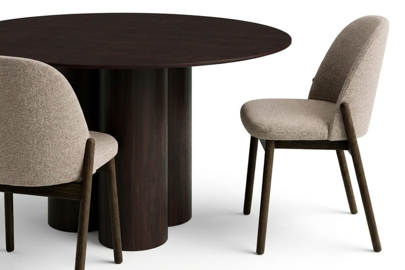 Juno Matgrupp runt 130 cm Svart med 6 Reciclar Matstolar - Svart - Products - Möbler - Bord & matgrupp - Matgrupp