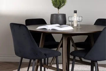 Kaseidon Matgrupp 100 cm Rund med 4 Night stolar - Svart - Products - Möbler - Bord & matgrupp - Matgrupp
