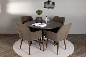 Kaseidon Matgrupp 100 cm Rund med 4 Tomorrow stolar - Brun - Products - Möbler - Bord & matgrupp - Matgrupp