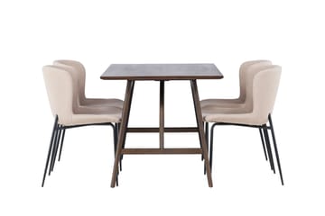 Kaseidon Matgrupp 120 cm Rektangulär med 4 Modesto stolar - Beige - Products - Möbler - Bord & matgrupp - Matgrupp