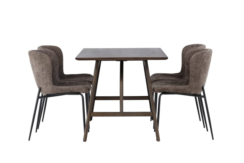 Kaseidon Matgrupp 120 cm Rektangulär med 4 Modesto stolar - Mörkbrun - Products - Möbler - Bord & matgrupp - Matgrupp
