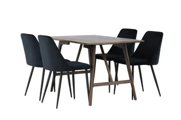 Kaseidon Matgrupp 120 cm Rektangulär med 4 Night stolar - Svart - Products - Möbler - Bord & matgrupp - Matgrupp