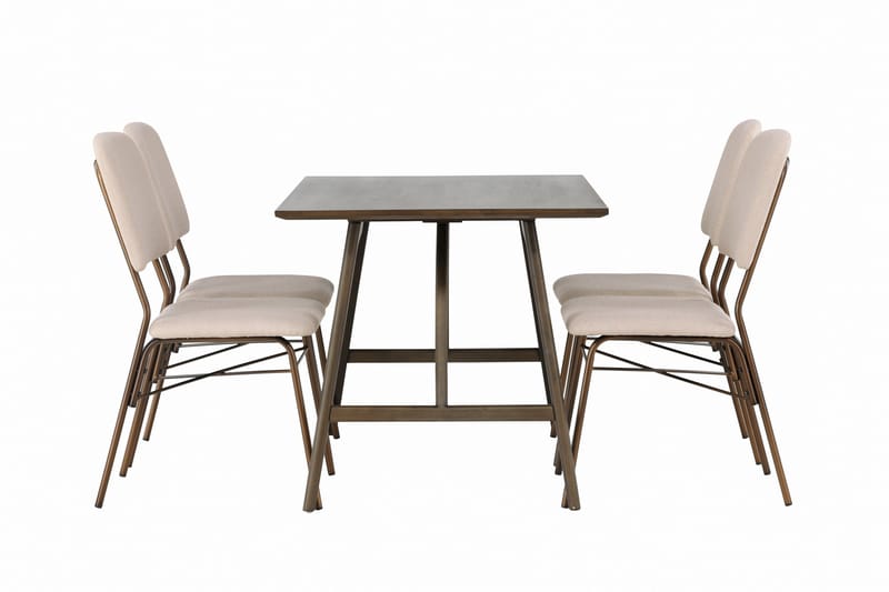 Kaseidon Matgrupp 120 cm Rektangulär med 4 Seda stolar - Beige - Products - Möbler - Bord & matgrupp - Matgrupp