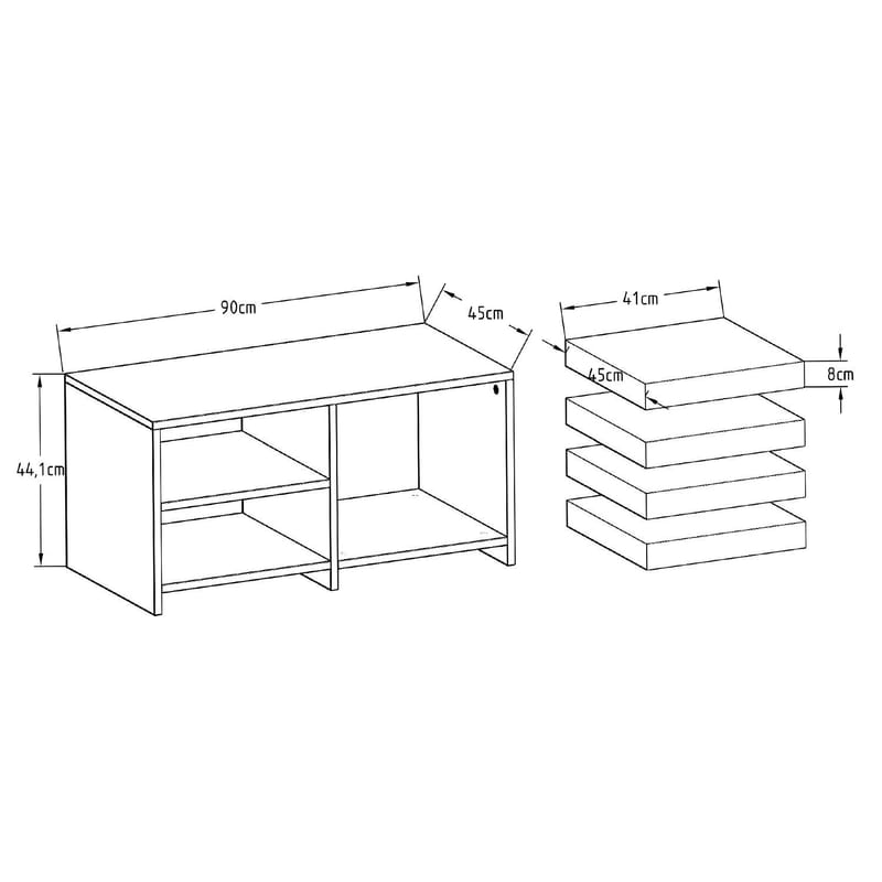 Kavon Soffbordsset 90x44,1x45 cm - Varm ek och safirek - Products - Möbler - Bord & matgrupp - Soffbord
